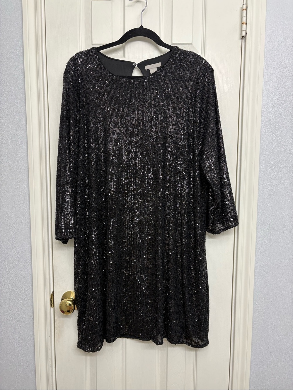 H&M Black Sequin Shift Dress